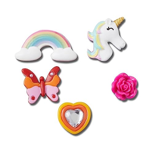 Crocs 5-Pack Unicorn Shoe Charms | Jibbitz, Plastic Fantastic Whimsical, One Size