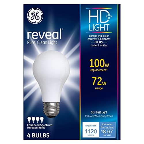 GE Lighting 72W Soft White Reveal A Line Halogen Bulb; 4 Count(Pack of 1)