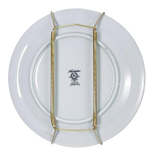 Rocky Mountain Goods Plate Hanger for Wall and Mounting Hardware - Fits Decorative Plates and platters - Heavy duty polished brass - Vinyl non scratch hooks - Includes wall mount kit (8' - 11')