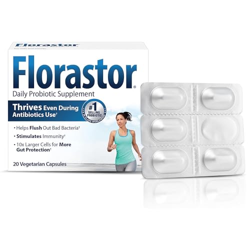Florastor Probiotics for Digestive & Immune Health, 20 Capsules, Probiotics for Women & Men, 1 Probiotic Worldwide, Flush Out Bad Bacteria & Boost The Good with Our Strain Saccharomyces boulardii