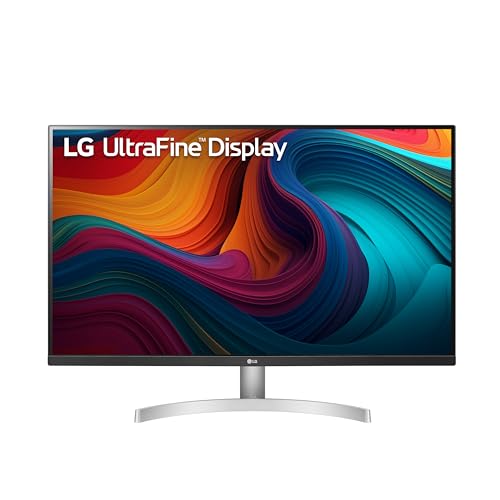 LG 32UN500-W Monitor 32' UltraFine (3840 x 2160) Display, AMD FreeSync, DCI-P3 90% Color Gamut, HDR10, Built-in Speakers, 3-Side Virtually Borderless Design - Silver/White
