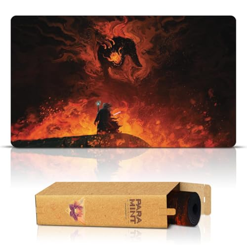 Paramint The Shadow and The Flame (Stitched) - MTG Playmat by Anato Finnstark, LOTR Lord of The Rings - Compatible with Magic The Gathering Playmat - Play MTG, YuGiOh, TCG - Original Designs