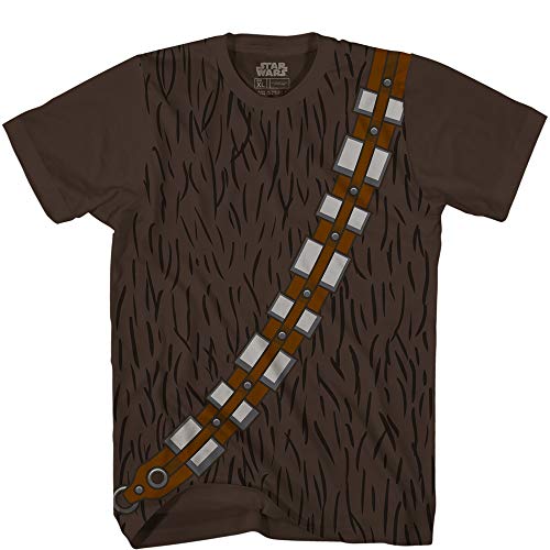 STAR WARS Chewbacca Wookie Costume Suit Adult T-Shirt(Brown,Large)