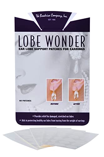 Lobe Wonder - The Original Ear Lobe Support Patch for Pierced Ears - Eliminates The Look of Torn or Stretched Piercings - Protects Healthy Ear Lobes from Tearing - 120 Patches - Clear & Latex-Free