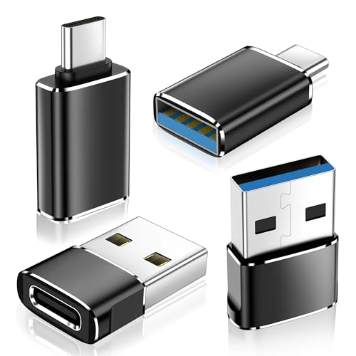 xiwxi USB to USB C Adapter 4 Pack,[2*Type C Female to A Male Charger]&[2*USB C Male to USB 3.0 Female] OTG Converter for Apple Watch Ultra 8 9,iPhone 15 14 13 Pro Max,Samsung S24 S23,Nintendo Switch