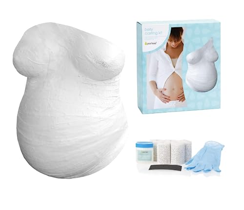 Pearhead Belly Casting Kit, Gender-Neutral Pregnancy Keepsake for Expecting Mothers, Baby Nursery Décor, Mother’s Day Keepsake, Pregnant Belly Imprint DIY Kit, White