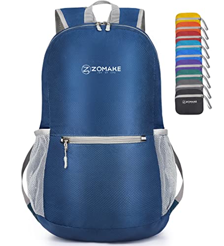 ZOMAKE Ultra Lightweight Hiking Backpack 20L - Packable Small Backpacks Water Resistant Daypack for Women Men(Navy Blue)