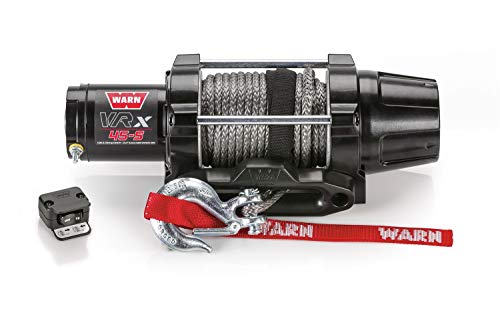 WARN 101040 VRX 45-S Powersports Winch with Handlebar Mounted Switch and Synthetic Rope: 1/4' Diameter x 50' Length, 2.25 Ton (4,500 lb) Capacity