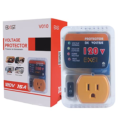 BXST One Outlet Plug Surge Protector Voltage Protector for Home Protects Against High and Low Voltage Surge Protector for Refrigerators (ETL)