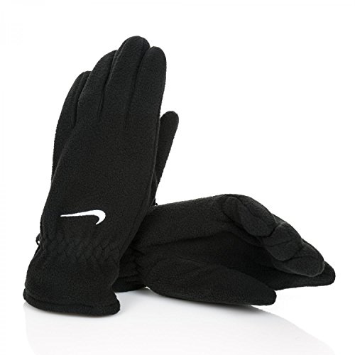 Nike Fleece Gloves (Black/White,Medium)
