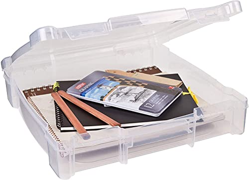 ArtBin 6912AB Essentials One-Compartment 12' x 12' Box, Art & Craft Organizer, [1] Plastic Storage Case, Clear, 14.125' x 13.625' x 3'