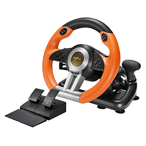 PXN V3II PC Racing Wheel, USB Car Race Game Steering Wheel with Pedals for Windows PC/PS3/PS4/Nintendo Switch/Xbox One/Xbox Series X/S