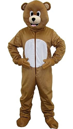 Dress Up America Brown Bear Mascot For Adults and kids, Large 12-14 (34-38' waist, 50-57' height)