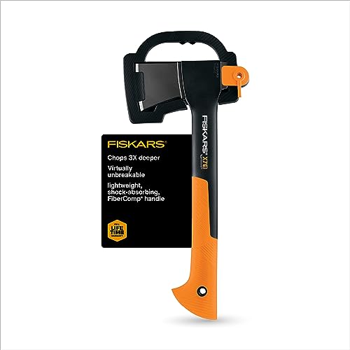 Fiskars X7 Hatchet - Wood Splitter for Small to Medium Size Kindling with Proprietary Blade-Grinding Technique - Lawn and Garden - Orange/Black