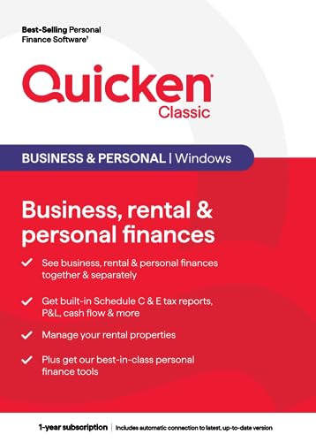 Quicken Classic Business & Personal Finance Software - Business, rental & personal finances - 1 Year Subscription (Windows) [Key Card]