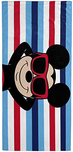 Jay Franco Disney Mickey Mouse Summer Starts Here Bath/Pool/Beach Towel - Super Soft & Absorbent Fade Resistant Cotton Towel, Measures 28 x 58 inches