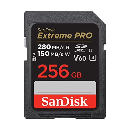 SanDisk 256GB Extreme PRO SDXC UHS-II Memory Card - C10, U3, V60, 6K, 4K UHD, SD Card - SDSDXEP-256G-GN4IN