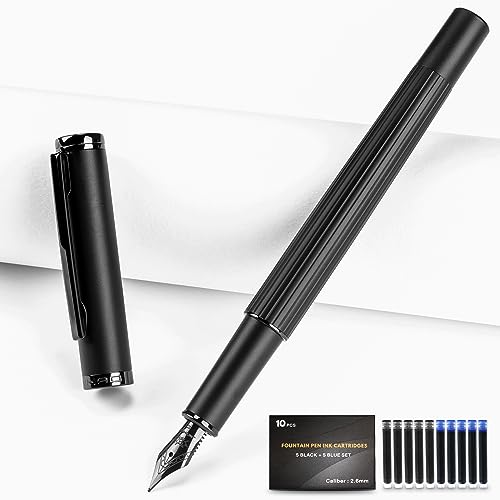 JINHAO Fountain Pen Fine Nib, Includes Ink Cartridges & Converter, Perfect Weight, Optimal Flow, No Skips