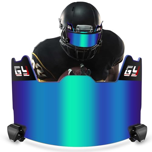 GY Football Visor Professional Football Helmet Visor for Youth Football Helmets and Adult Football Helmet Visors, Includes Visor Clip (Blue)