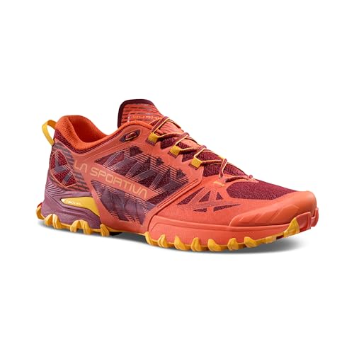 La Sportiva Mens Bushido III - Performance Mountain/Trail Running Shoes, Cherry Tomato/Sangria, 12.5