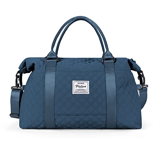 Travel Duffel Bag for Women, Overnight Weekender Bag with Wet Pocket & Trolley Sleeve, Carry On Travel Tote Bag Sports Gym Bag,Travel Personal Bag,Teal Blue