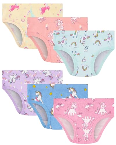JAHSIYI Girls Underwear Toddler Unicorn Panties 100% Organic Cotton Kids Briefs Soft Tagless Underpants Children Undies Clothes Size 3T Age 3 Years Old