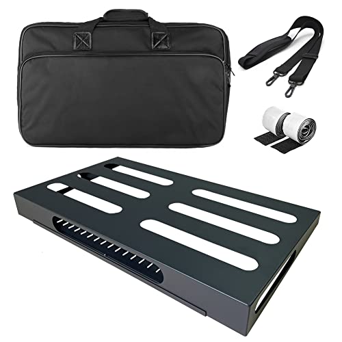 SOYAN 22' x 12.5' Large Guitar Pedal Board with Power Supply Cradle, Carry Bag Included (L-22S)