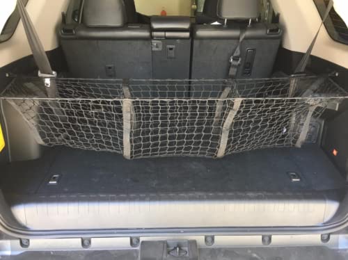 EACCESSORIES EA Rear Trunk Organizer Cargo Net for Toyota 4RUNNER (3 Row Models ONLY) 2010-2023 – Envelope Style Cargo Net for SUV - Premium Mesh Car Trunk Organizer – Compatible with Toyota 4RUNNER