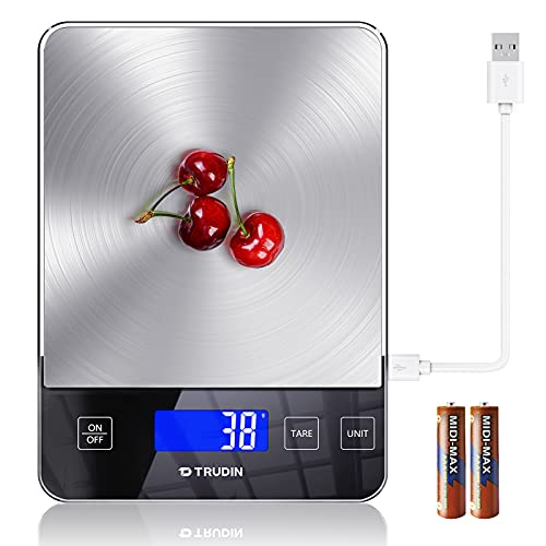 NASA-Grade 33lb Digital Kitchen Scale, Precisely Measures Grams and Ounces for Baking and Cooking, Waterproof Tempered Glass