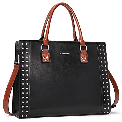 BOSTANTEN Leather Handbags for Women Shoulder Bag Top Handle Satchel Purse Tote Work Bag
