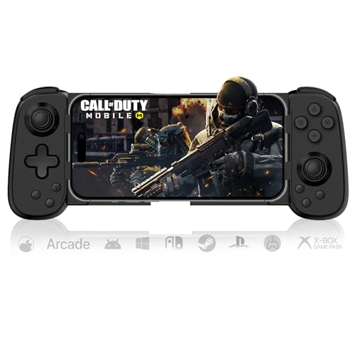 arVin Mobile Gaming Controller for iPhone/iPad/Android/Tablet/PC/Switch/PS3/PS4, Wireless Gamepad Joystick with Turbo/6-axis Gyro/Vibration, Play Xbox Cloud Gaming/PS Remote Play/Steam Link/Call of Duty