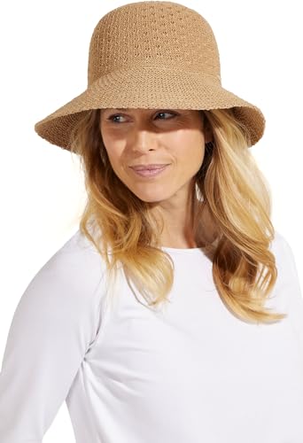 Coolibar UPF 50+ Women's Marina Sun Hat - Sun Protective (One Size- Tan)