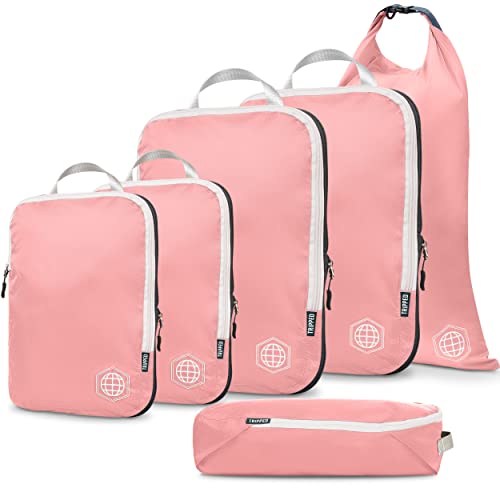Compression Packing Cubes - Travel Organizers (Dusty Rose)
