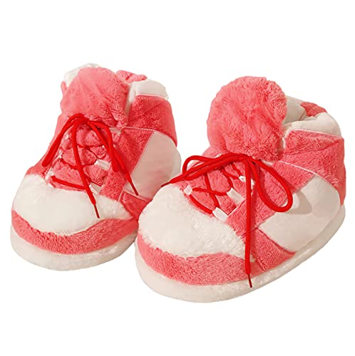 OHAYYU Unisex Cosy Trendy Sneaker Slippers Comfy Kicks Non Slip Sole Indoor House Plush Slippers - One Size Fits Most