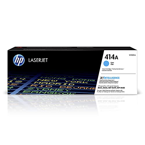 HP 414A Cyan Toner Cartridge | Works with HP Color LaserJet Enterprise M455dn, MFP M480f; HP Color LaserJet Pro M454 Series, HP Color LaserJet Pro MFP M479 Series | W2021A