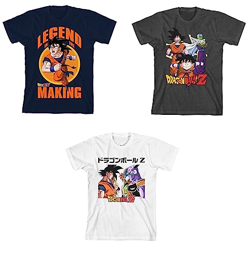 Dragon Ball Z Legend in The Making Youth 3-Pack Crew Neck Short Sleeve T-Shirts Multicolored