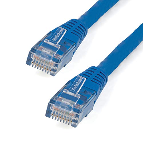 StarTech.com 15ft CAT6 Ethernet Cable - Blue CAT 6 Gigabit Ethernet Wire -650MHz 100W PoE++ RJ45 UTP Molded Category 6 Network/Patch Cord w/Strain Relief/Fluke Tested UL/TIA Certified (C6PATCH15BL)