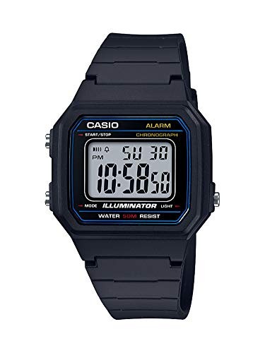 Casio Men's 'Classic' Quartz Resin Casual Watch, Color:Black (Model: W-217H-1AVCF)