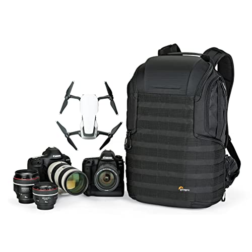 Lowepro ProTactic 450 AW II Black Pro Modular Backpack with Recycled Material, Camera Bag for Professional Use, for Laptop Up to 15', Backpack for Professional Cameras and Drones, LP37177-GRL, Black