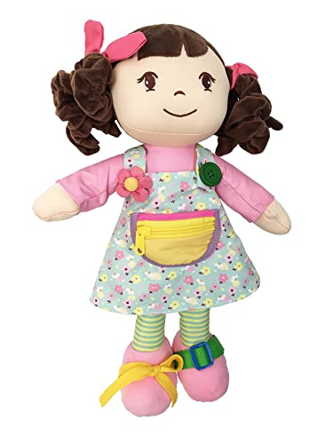 linzy Toys 16' Educational Doll/Adorable Plush Doll Comes with a Removable Outfit Packed with Closures-Perfect for Testing a Little One's Problem Solving and Motor Skills