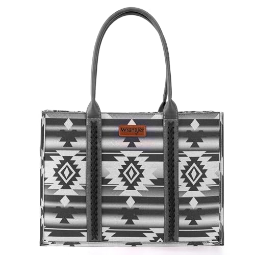 Wrangler Tote Bag for Women Western Shoulder Purses Boho Aztec Satchel Hobo Handbags WG2203A-8119BK