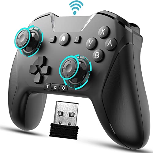 UNIHOW Bluetooth Game Controller for PC, Mac, Nintendo Switch, iOS, Android - Dual Motor, 6-Axis Gyroscope, Backlit, Ergonomic Design