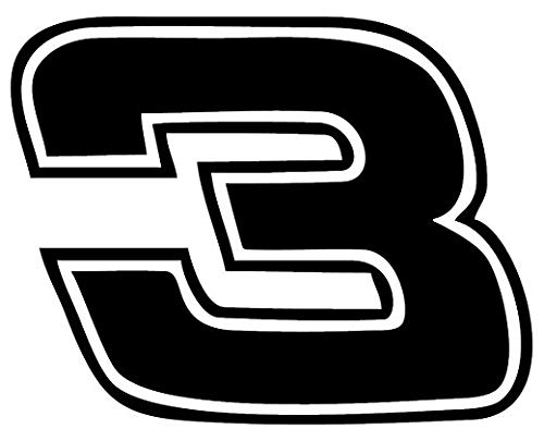 Set of 3 - Dale Earnhardt #3 - Black - Sticker Graphic - Auto, Wall, Laptop, Cell, Truck Sticker for Windows, Cars, Trucks