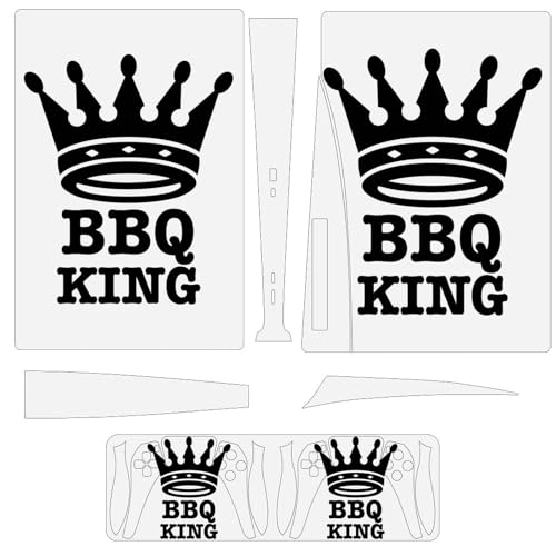 BBQ King Funny Skin Sticker Controller Protector Cover Compatible with P-S-5 Disc Edition