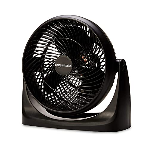 Amazon Basics 15-Inch Air Circulator Fan with 90-Degree Tilt Head and 3 Speed Settings, 70 Watts, Ultra Quiet (30 dB), Lightweight (4 LBS), Black, 7.6'D x 14.8'W x 14.1'H