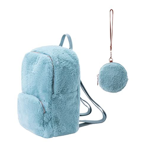 Alissie Mini Purse Backpacks for Women Furry Bag Kawaii Fluffy Fuzzy Bag anime Faux Fur 2 in 1 Travel Daypacks