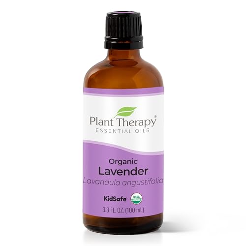 Plant Therapy Organic Lavender Essential Oil 100% Pure, USDA Certified Organic, Undiluted, Natural Aromatherapy, Therapeutic Grade 100 mL (3.3 oz)