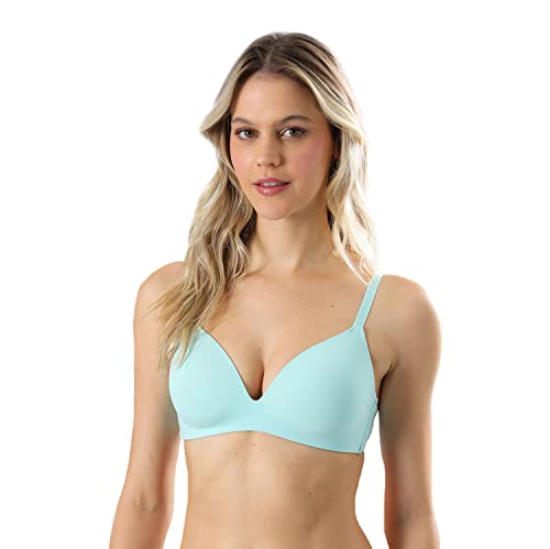 FLORES PURE WONDER Womens Strapless Bra with Full Coverage Smooth and Comfortable (Aqua, 38C)