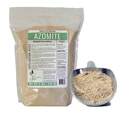 5 Pounds of Azomite - Organic Trace Mineral Powder - 67 Essential Minerals for You and Your Garden by Raw Supply