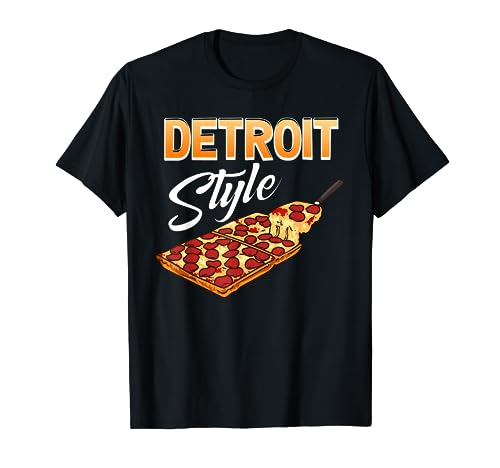 Rectangular Thick Crust Food Michigan Detroit Style Pizza T-Shirt